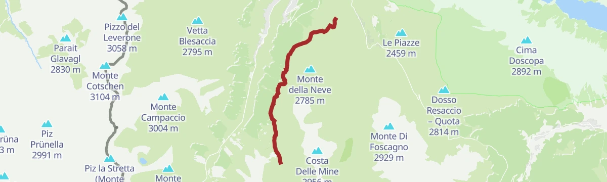 Route map: Mottolino Bike Trail